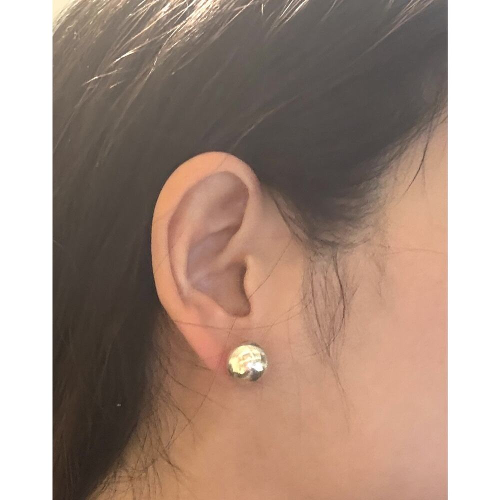 RARE Tiffany & Co. Sterling Silver 925 Hardware Bead Ball Stud Earrings SZ 12mm